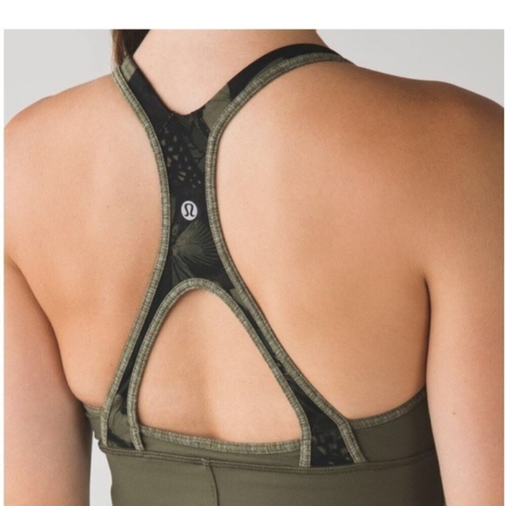 Rare Lululemon Satnam Tank Olive Green Tank Top Size 10 - Picture 2 of 10